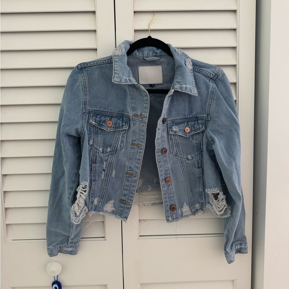 Distressed Blue Jean Jacket
